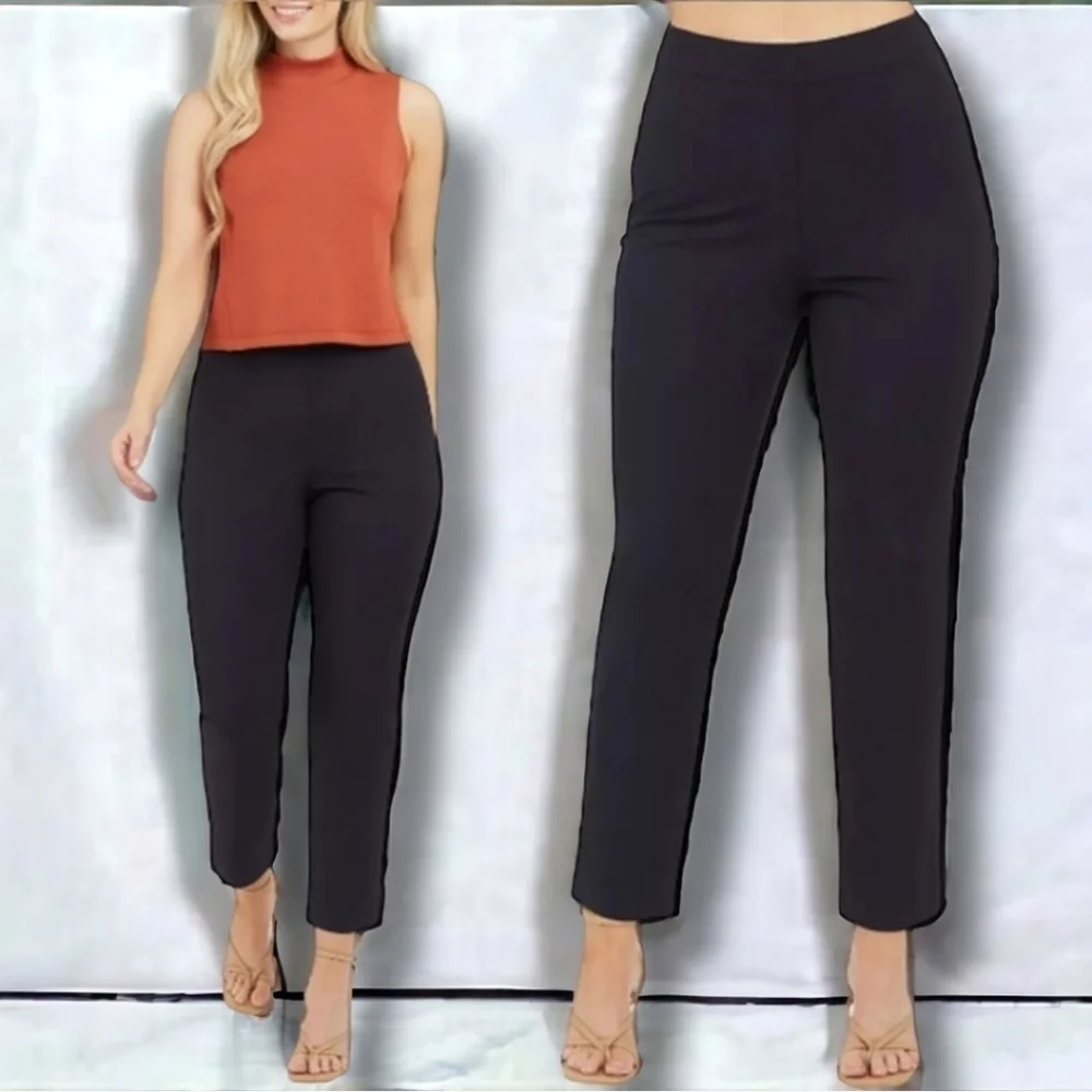 NWT Spanx Polished Slim-Fit Crop Pant in Classic Navy (Short) $98